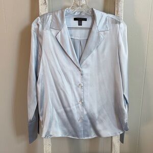 Banana Republic Baby Blue Silk Blouse